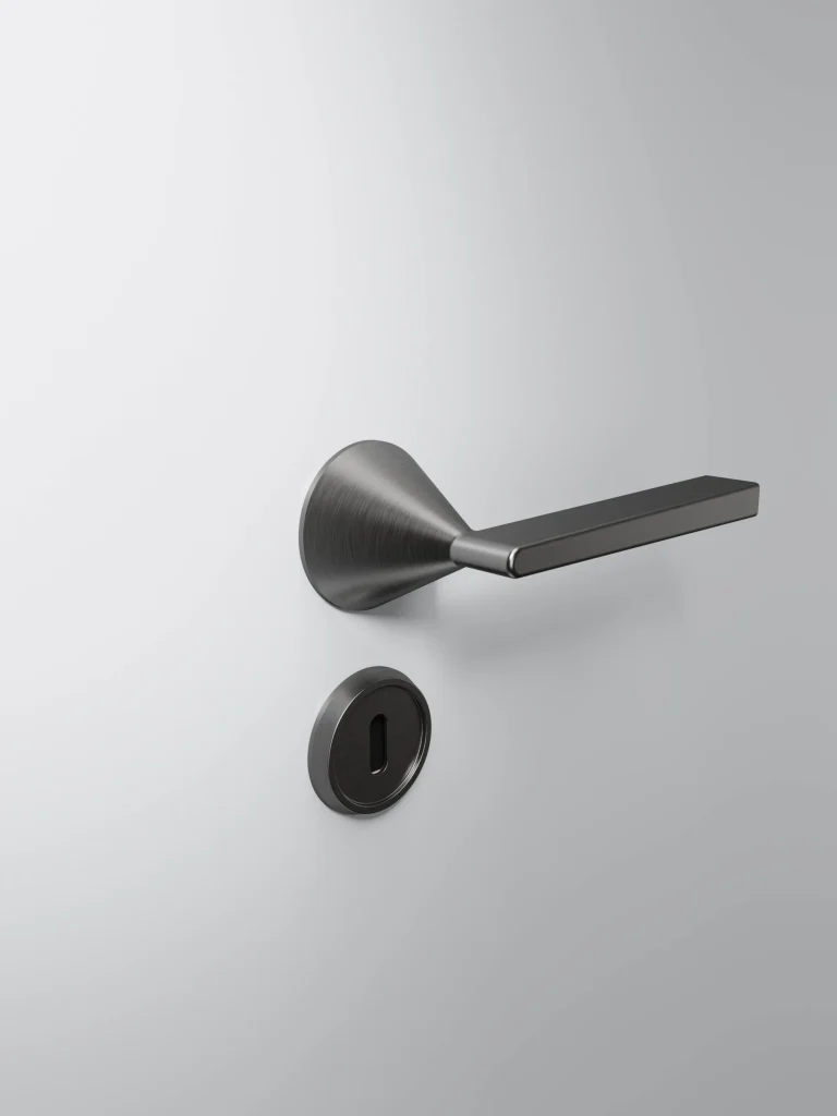 Modern European black steel door handle