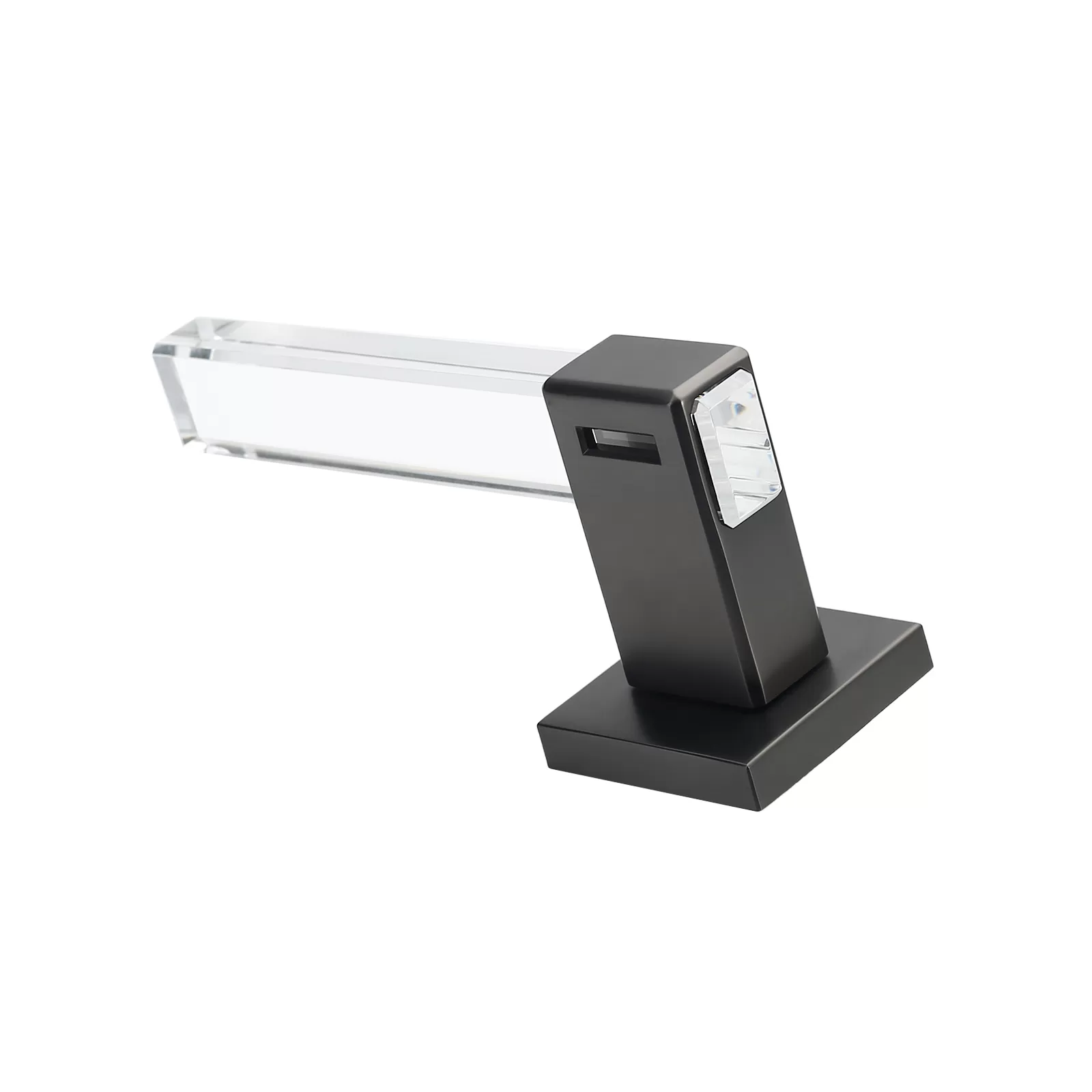 Elegant anthracite crystal handle for interior doors, Murano collection