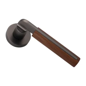 Lily Anthracite & Walnut Door Handle
