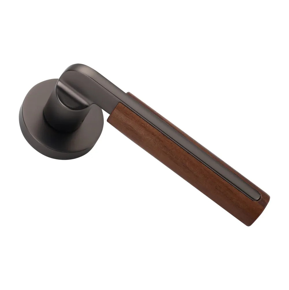 Lily Anthracite & Walnut Door Handle