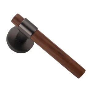 Lyana Anthracite and Black Walnut Door Handle