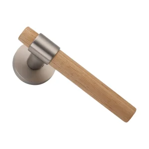 Lyana Brushed Nickel & Oak Door Handle