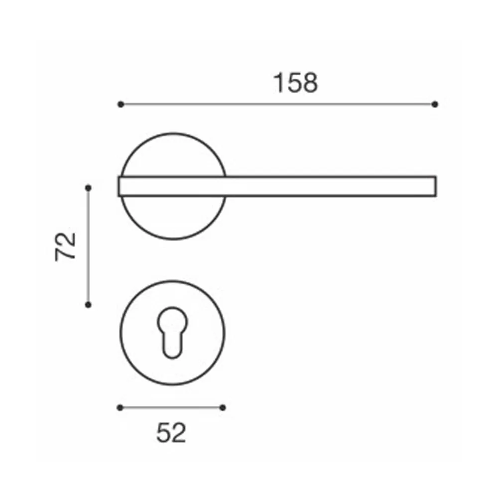 Mia Door Handle dimensions diagram