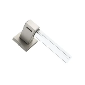 Murano Brushed Nickel Crystal Door Handle